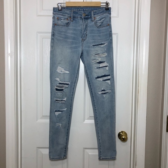 American Eagle Outfitters Nex(T) Level Stretch Tapered High Rise Blue Jegging 8R - Picture 2 of 16